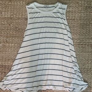 Acemi White and Black Striped Mini Dress